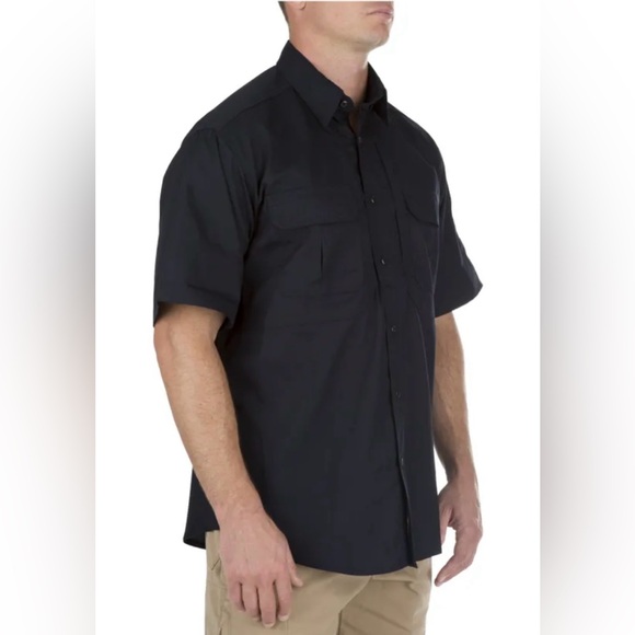 511 Tactical Shirt / Mens Medium-Vented Button Down Utility Short Sleeve~ Black - Picture 1 of 7